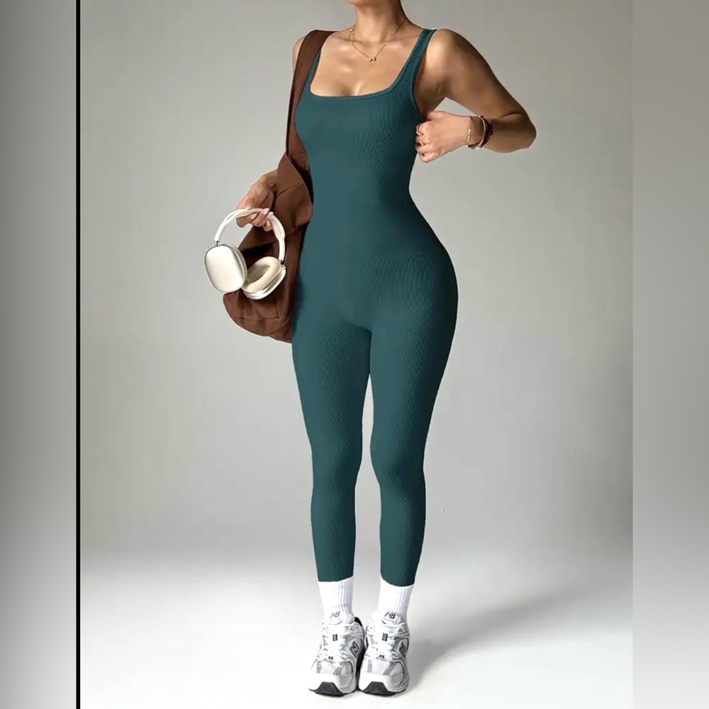 Teal Sleeveless Jumpsuit